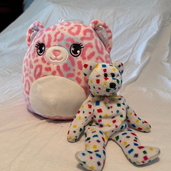Brandi the Queen Pink Cheetah Squishmallow and Ty 2K Beanie Baby - Picture 1 of 7